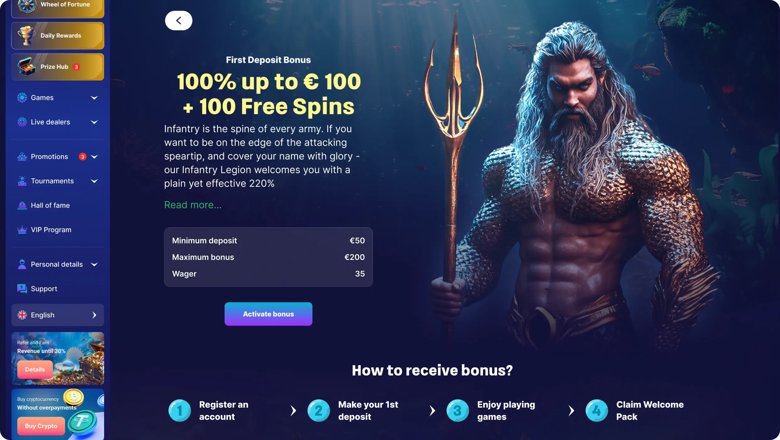 Triton Slots em linha